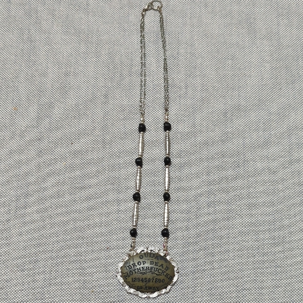Silver and Black Necklace